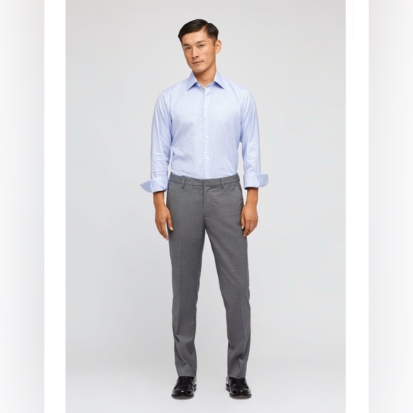 NWT Bonobos Men’s Tailored Fit Italian Stretch Wool Dress Pants in Light Gray